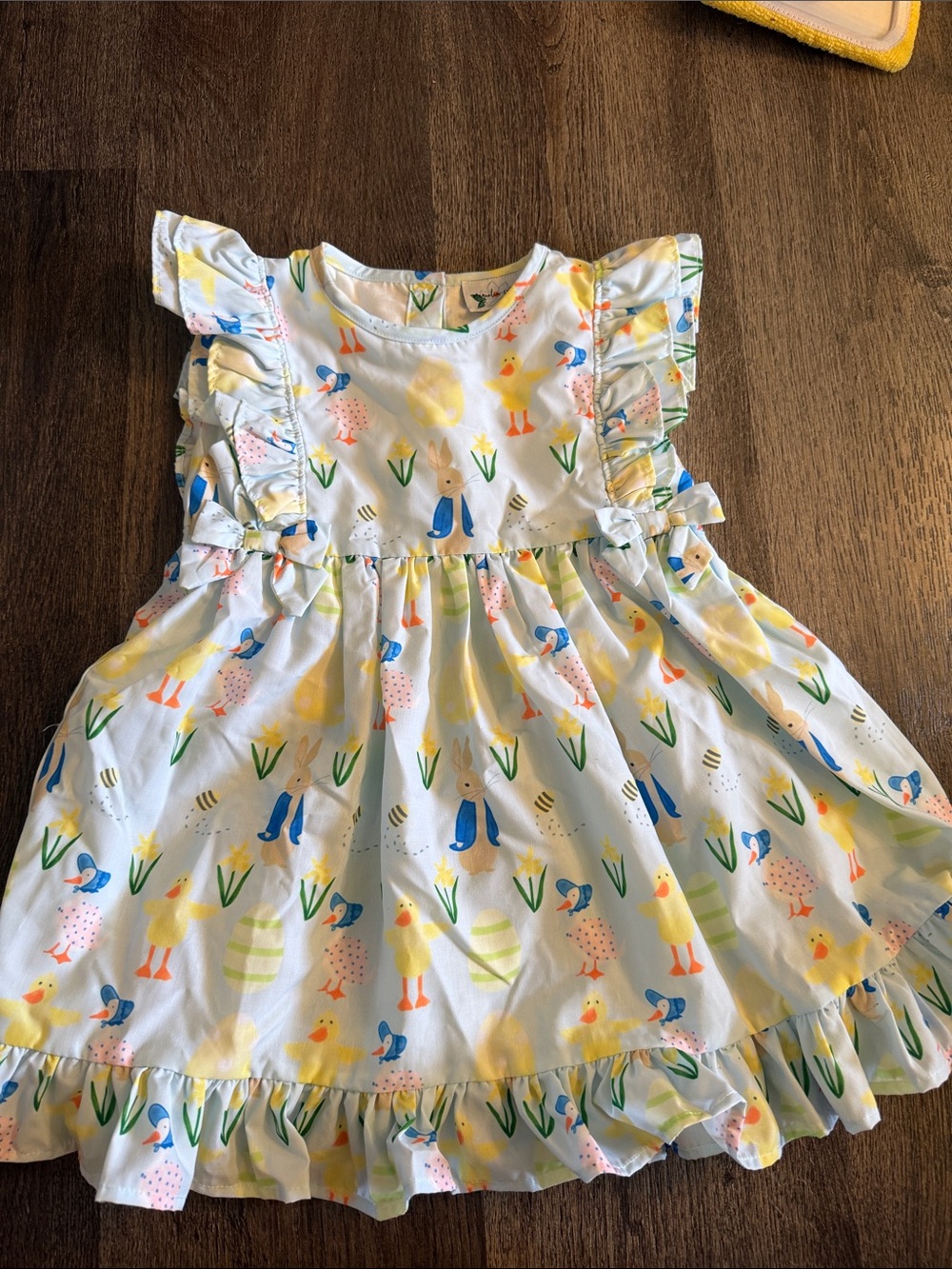 Girls' geese 2tSpring Animal Print Ruffle Dress magnolia steel